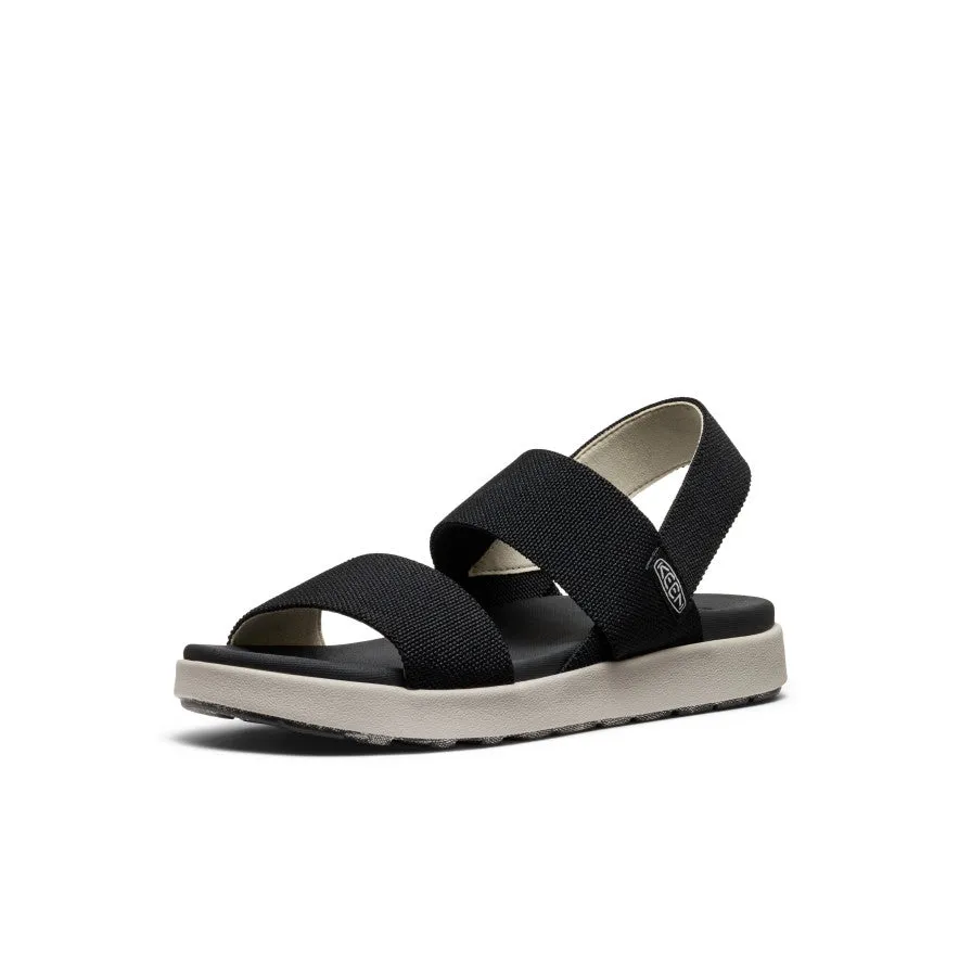 Women's Elle Backstrap Sandal Wide  |  Black Smooth Sling Memory Foam