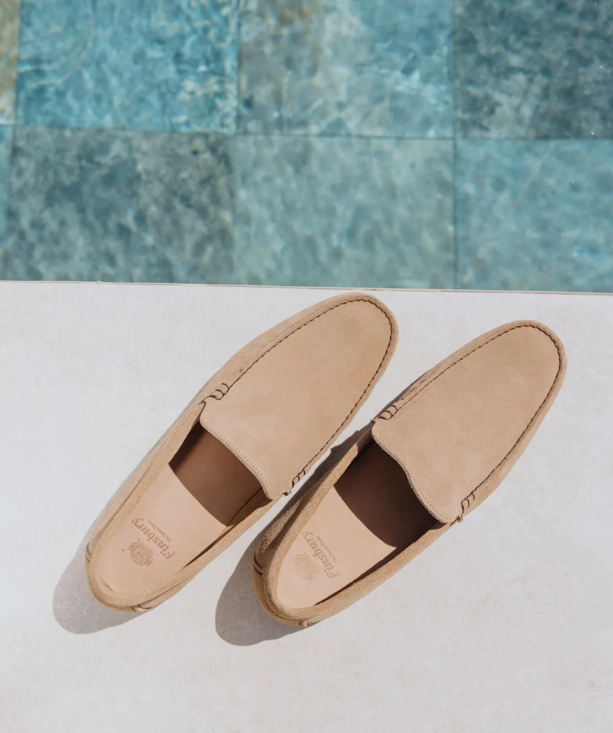 Mocassin DANDY Veau Velours Sable Reliable Sole Sidewalk Ready