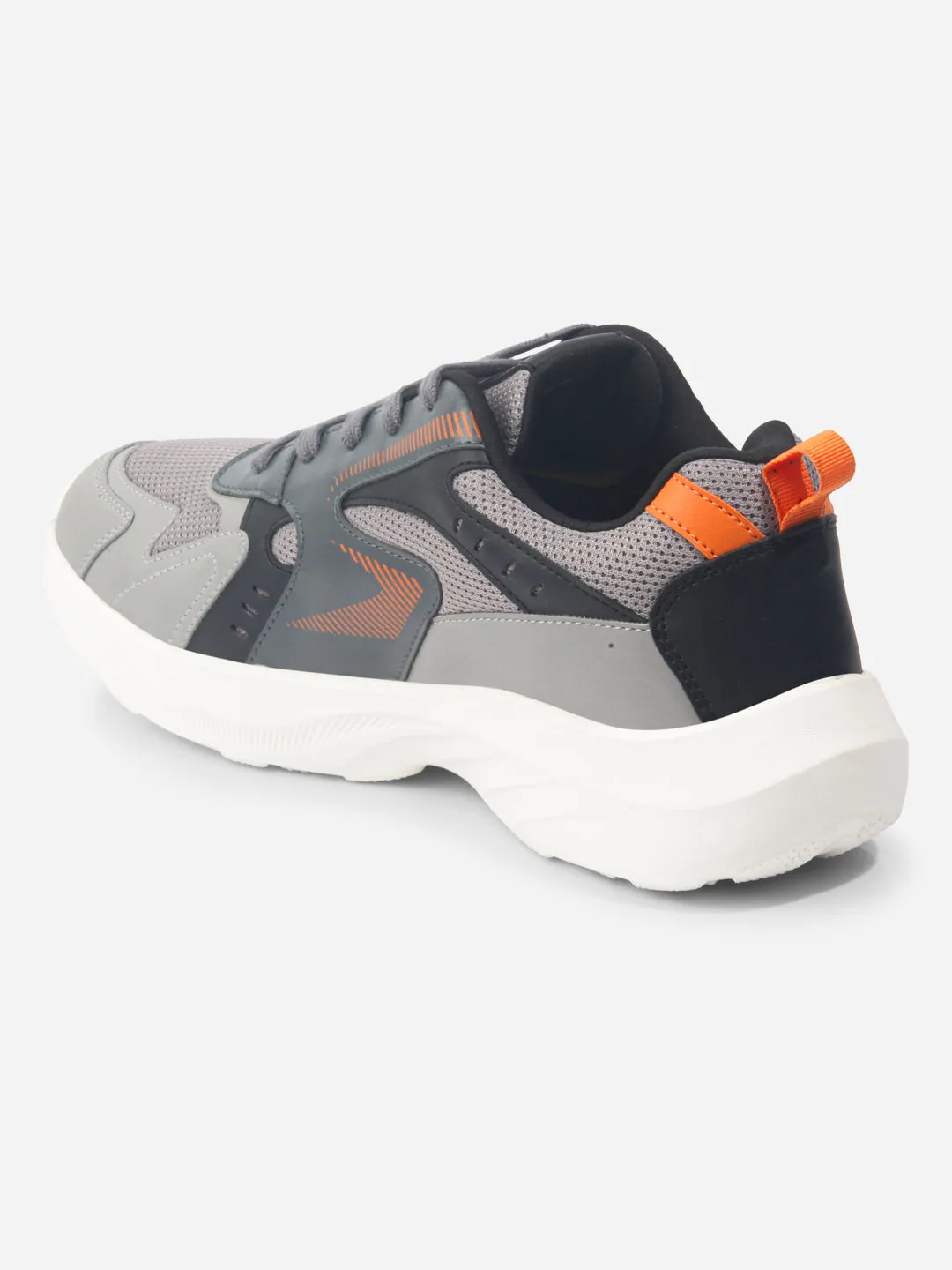 Men's Grey Lace Up Sneakers (IX7128) Fashion-Forward Speed Movement