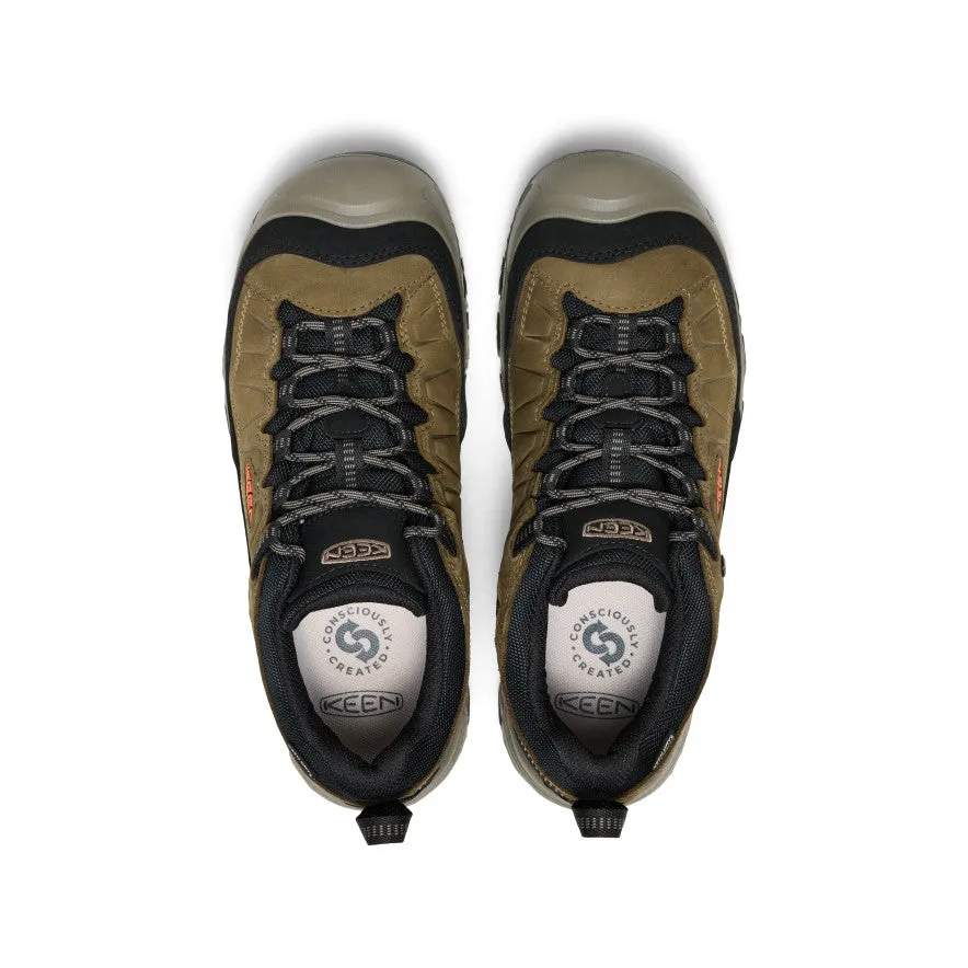 Adaptive Fit Functional Features Men's Targhee IV Waterproof Hiking Shoe  |  Dark Olive/Gold Flame