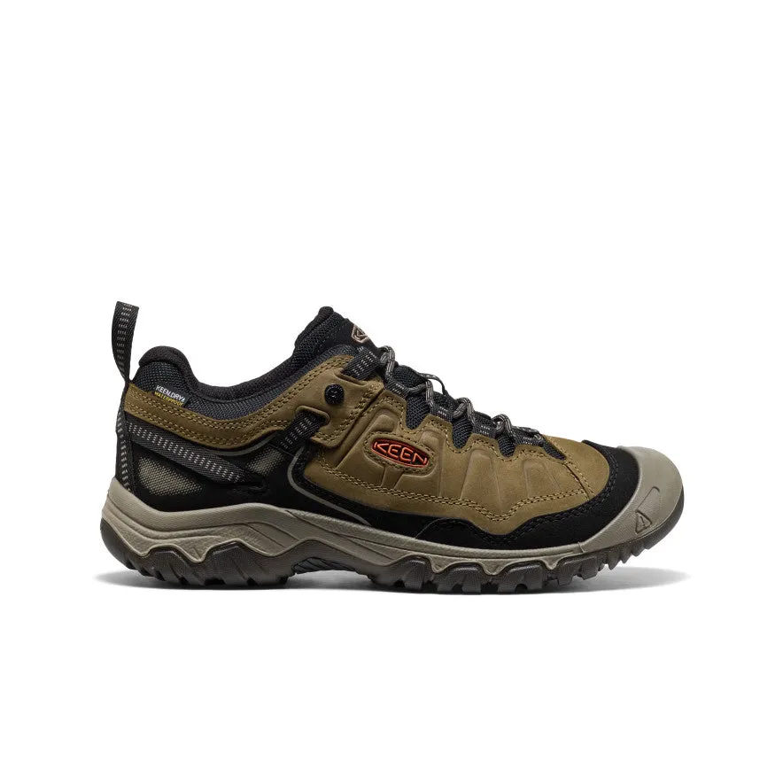 Ice Grip Men's Targhee IV Waterproof Hiking Shoe  |  Dark Olive/Gold Flame