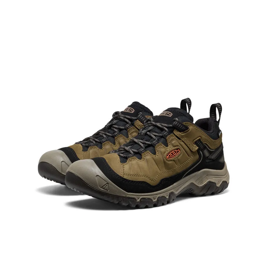 Men's Targhee IV Waterproof Hiking Shoe  |  Dark Olive/Gold Flame Supportive Core Fitness Training