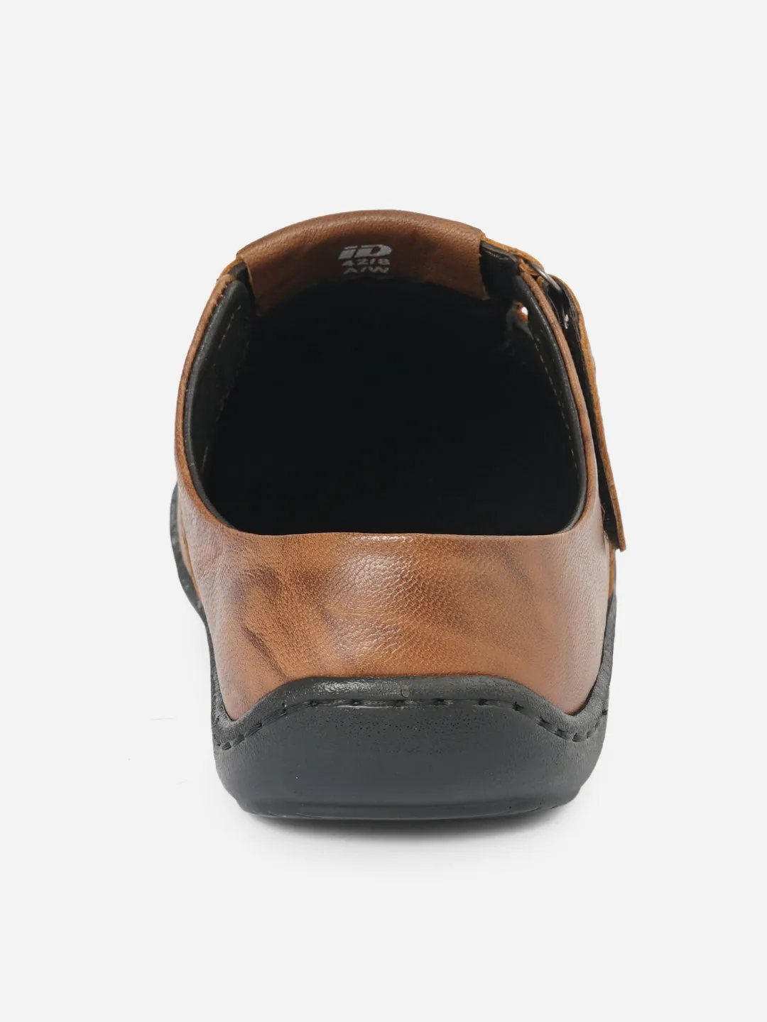 Fur Trim Men's Tan Mule Casual Sandal (ID4069)