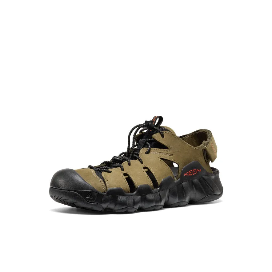 Trail Compatible Men's Hyperport Fisherman Leather Sandal  |  Dark Olive/Black