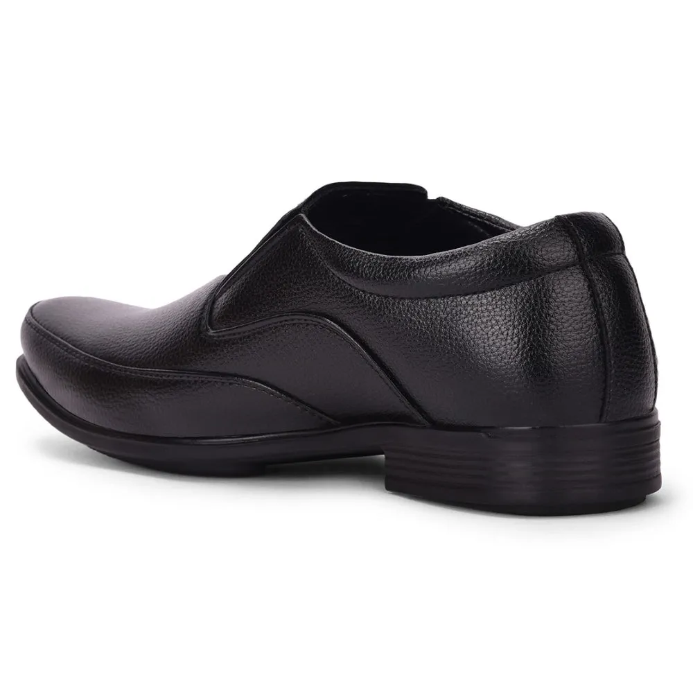 Fortune Black Formal Slip on Shoes For Men UVL-34 By Liberty Sun Safe Fine Edge