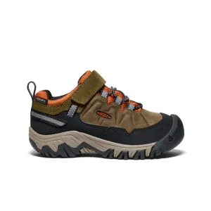 Breathable materials for kids Little Kids' Targhee IV Waterproof Hiking Shoe  |  Dark Olive/Gold Flame