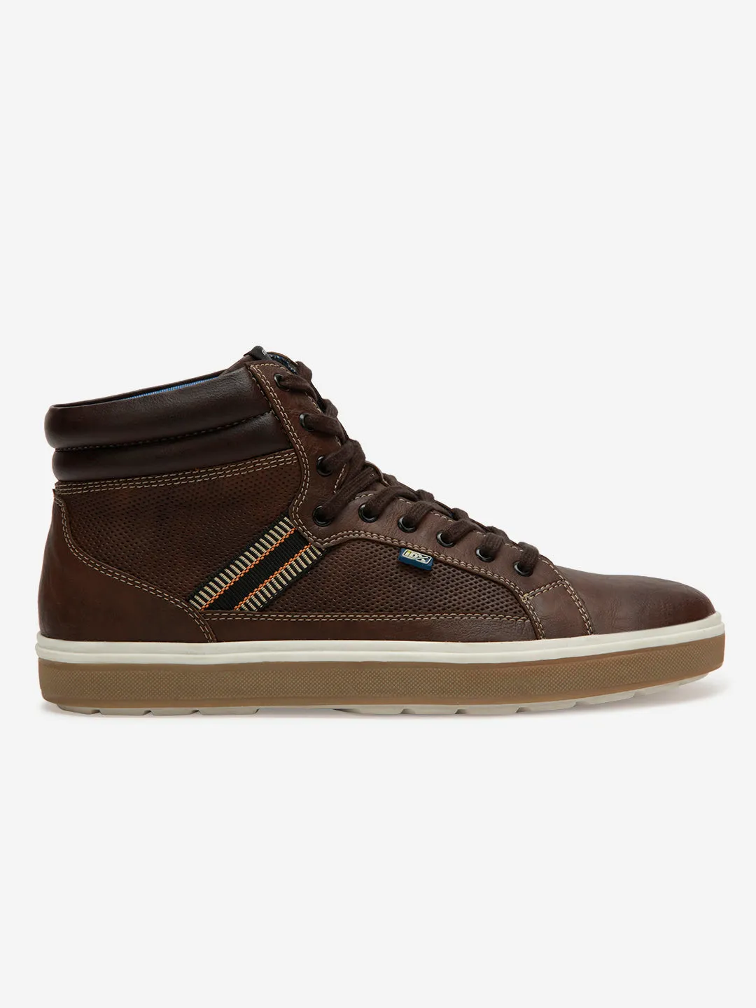 Men's Brown Low Top Lace Up Casual (IX1019) Toe Guard