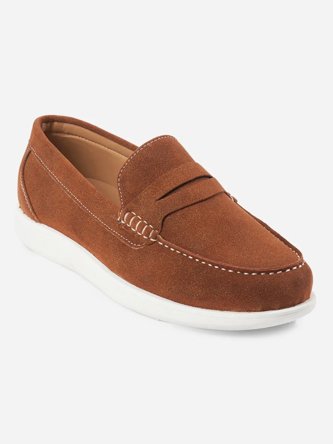 Color Mix Men's Tan Suede Finish Casual Slip On (IX2149)