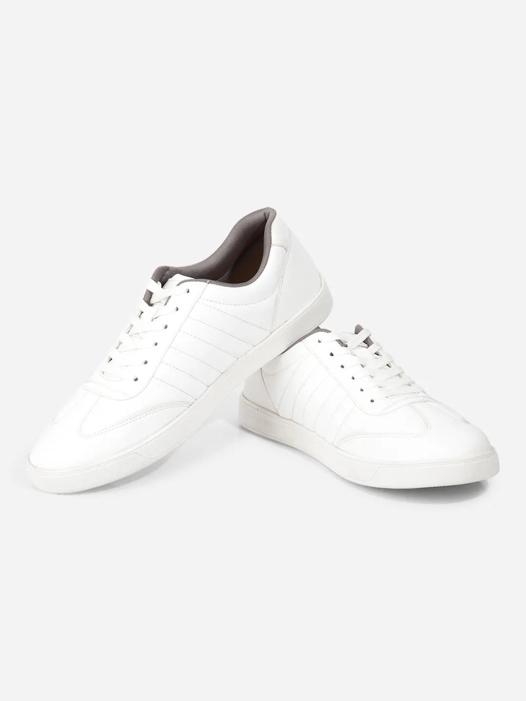 Men's White Lace Up  Sneakers IX6020 QuickDry Day To Night
