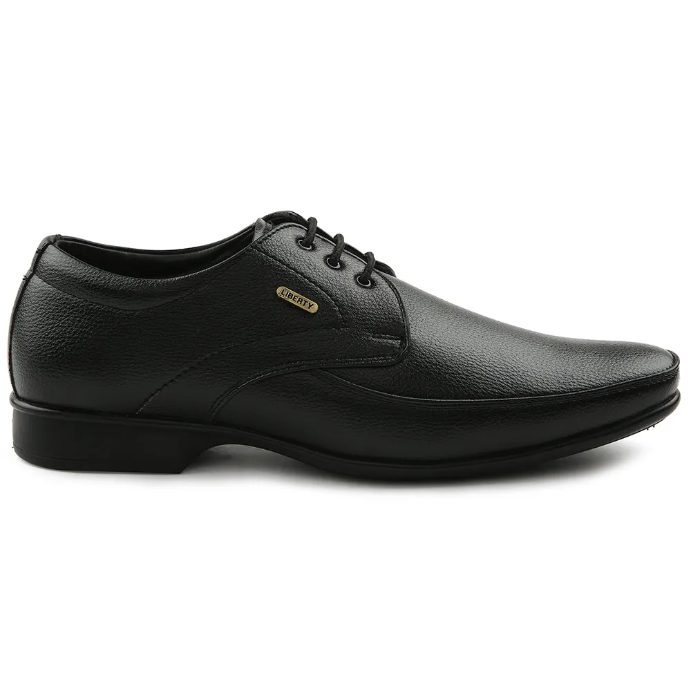 Perforated Details Fortune Black Formal Lacing Oxford Shoes For Men H202-01 By Liberty