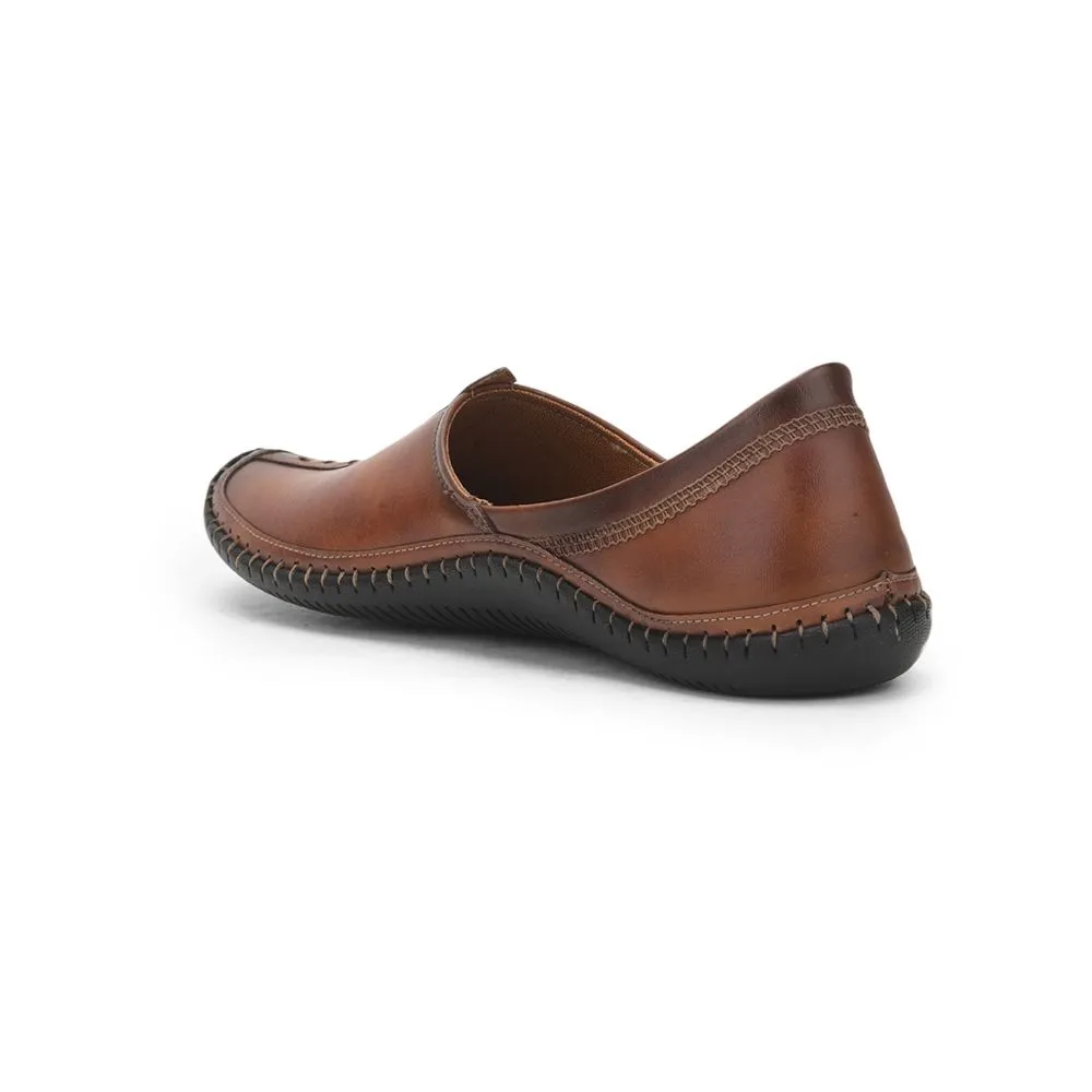 Fortune Tan Casual Mojari For Men BRL-25 By Liberty Mesh Breath Subtle Edge