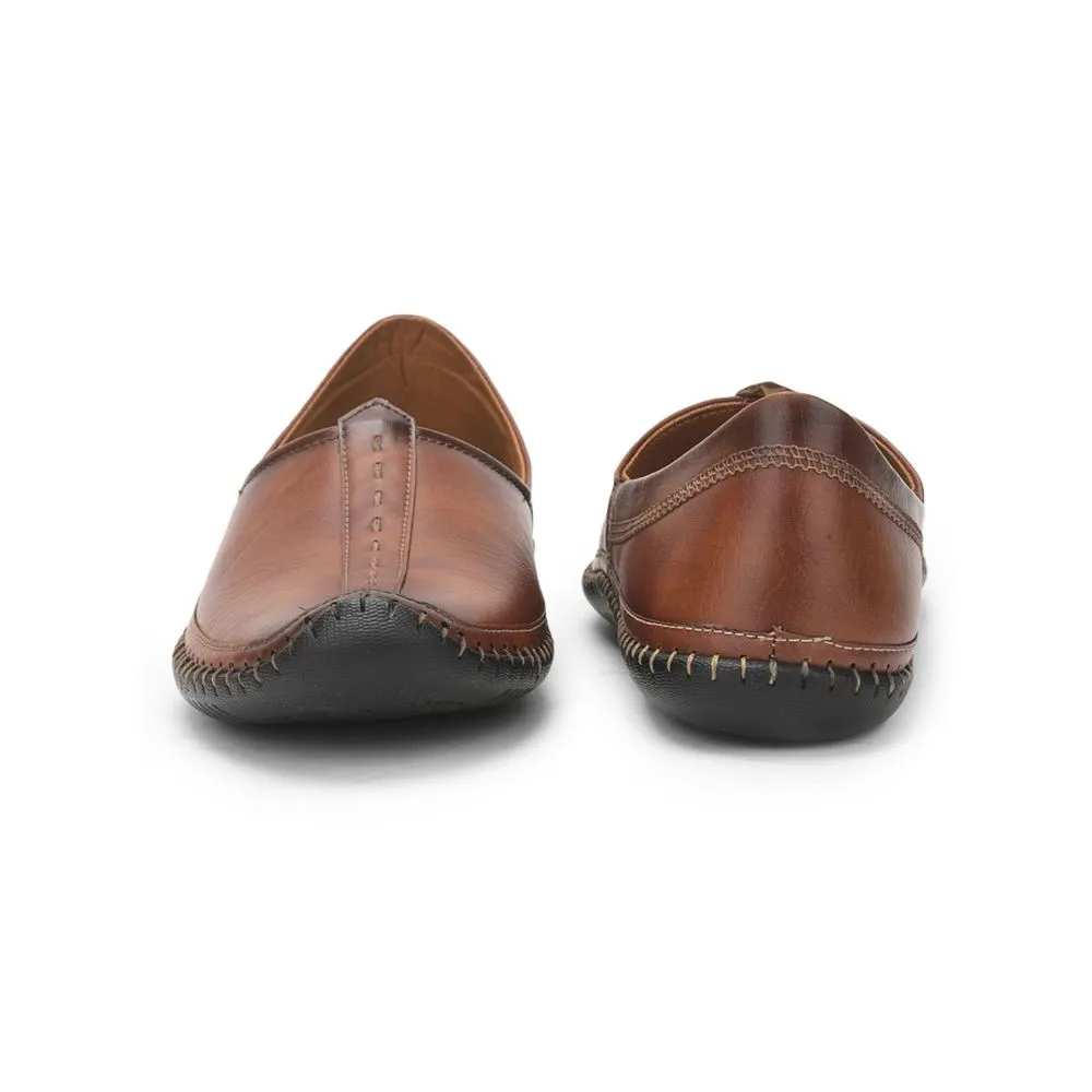 Fortune Tan Casual Mojari For Men BRL-25 By Liberty Travel Shade Reinforced heel