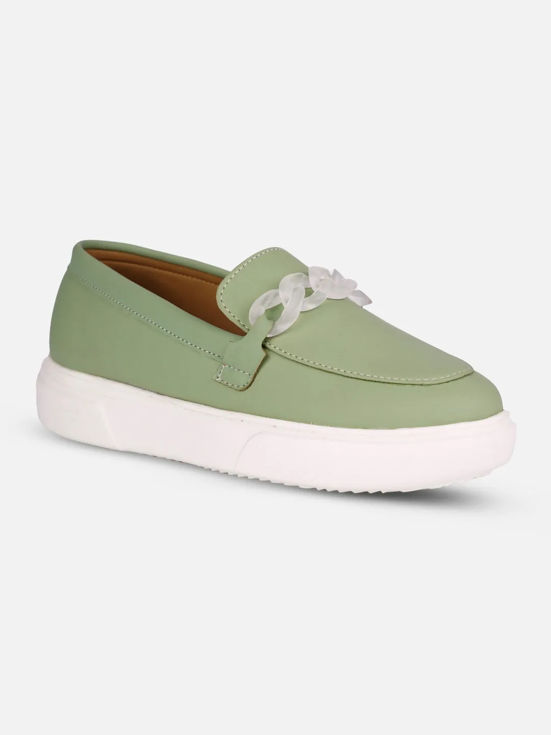 Wear resistant Women's Green Casual Slip On (IU1019)