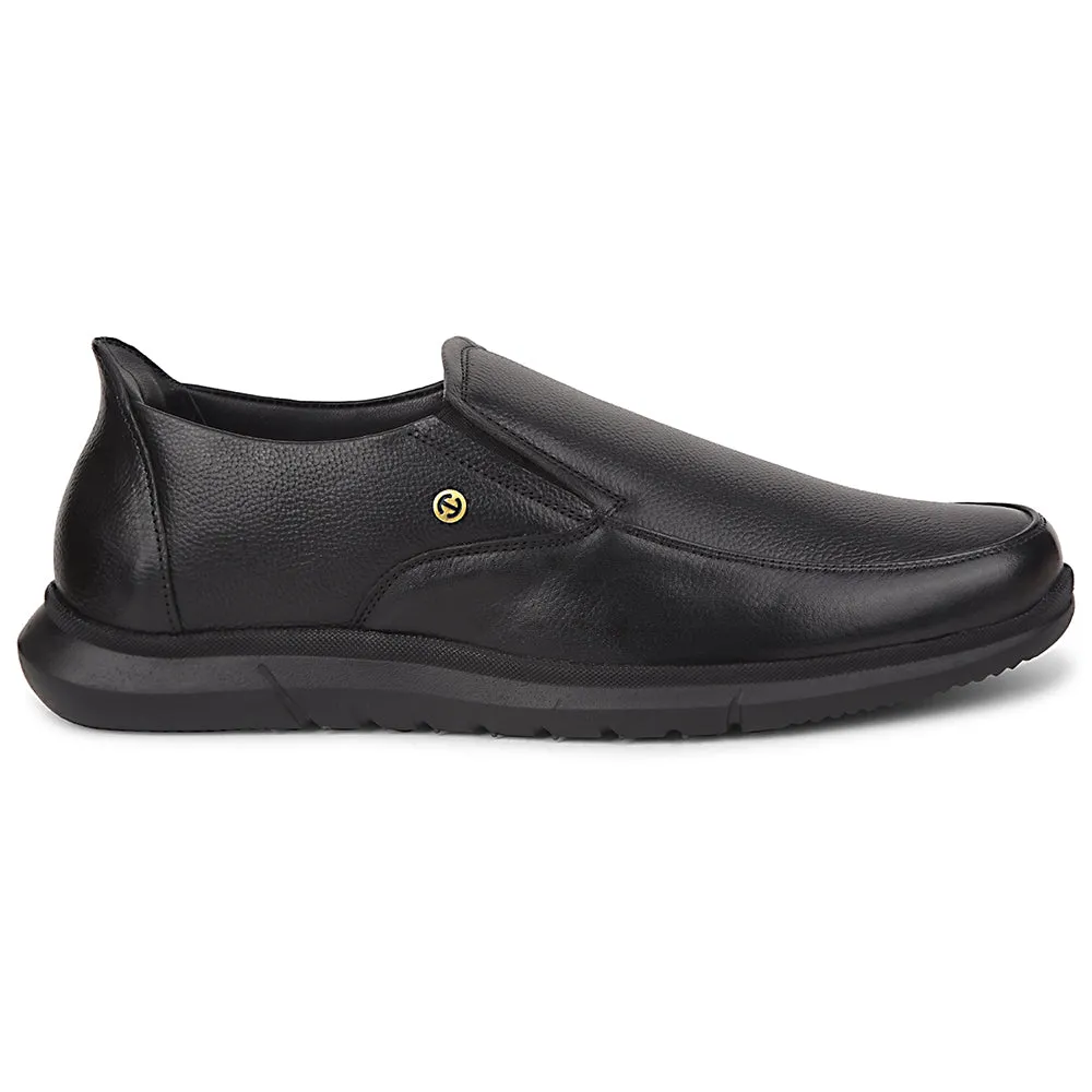 Metro Shade British Edge Healers Black Formal Non Lacing Moccasins For Men SCL-1 By Liberty