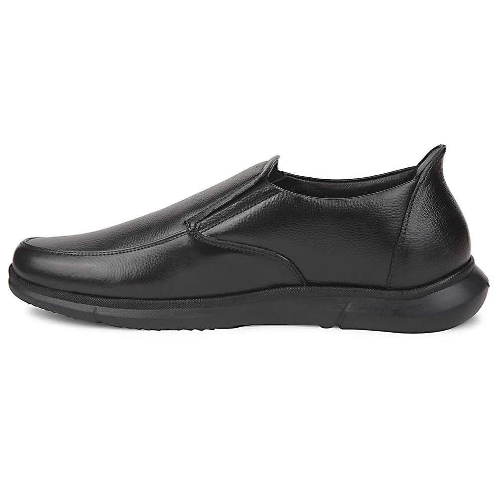 Healers Black Formal Non Lacing Moccasins For Men SCL-1 By Liberty Coastal Ease Smart Shade