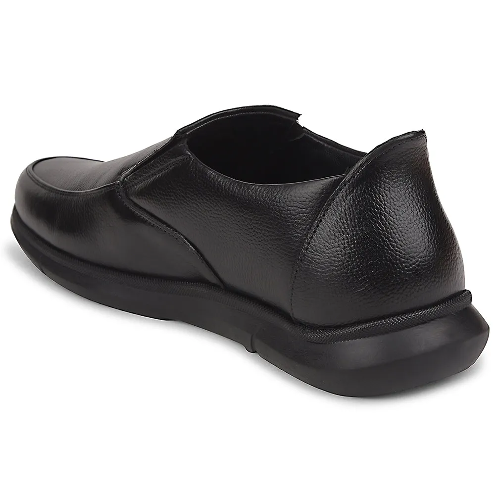 Healers Black Formal Non Lacing Moccasins For Men SCL-1 By Liberty Special Day Machine washable