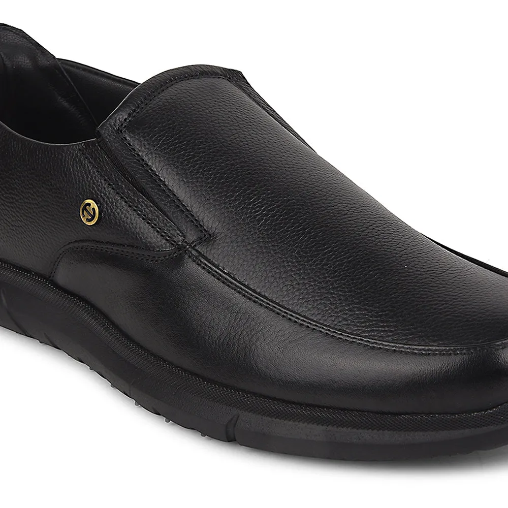 Opulent Touch Classic Style Healers Black Formal Non Lacing Moccasins For Men SCL-1 By Liberty