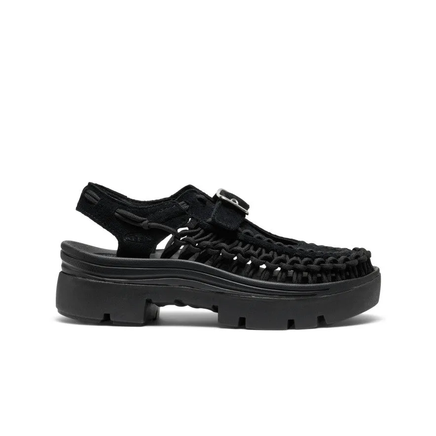 Light   Reflective All Gender UNEEK PLT Mary Jane Sneaker  |  Black/Black