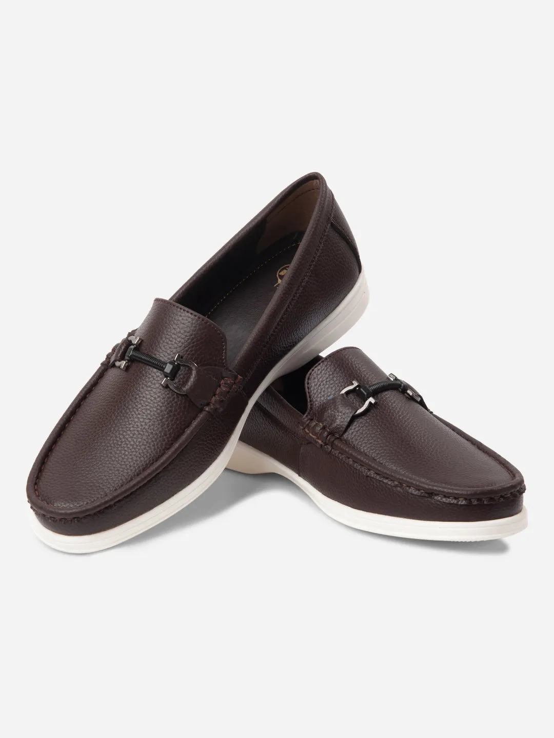 Comfortable Insole Men's Brown Moc Toe Casual Loafer (IX4107)