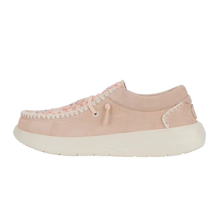 Wendy Comf Suede Crochet - Pale Pink/Multi Lift Up
