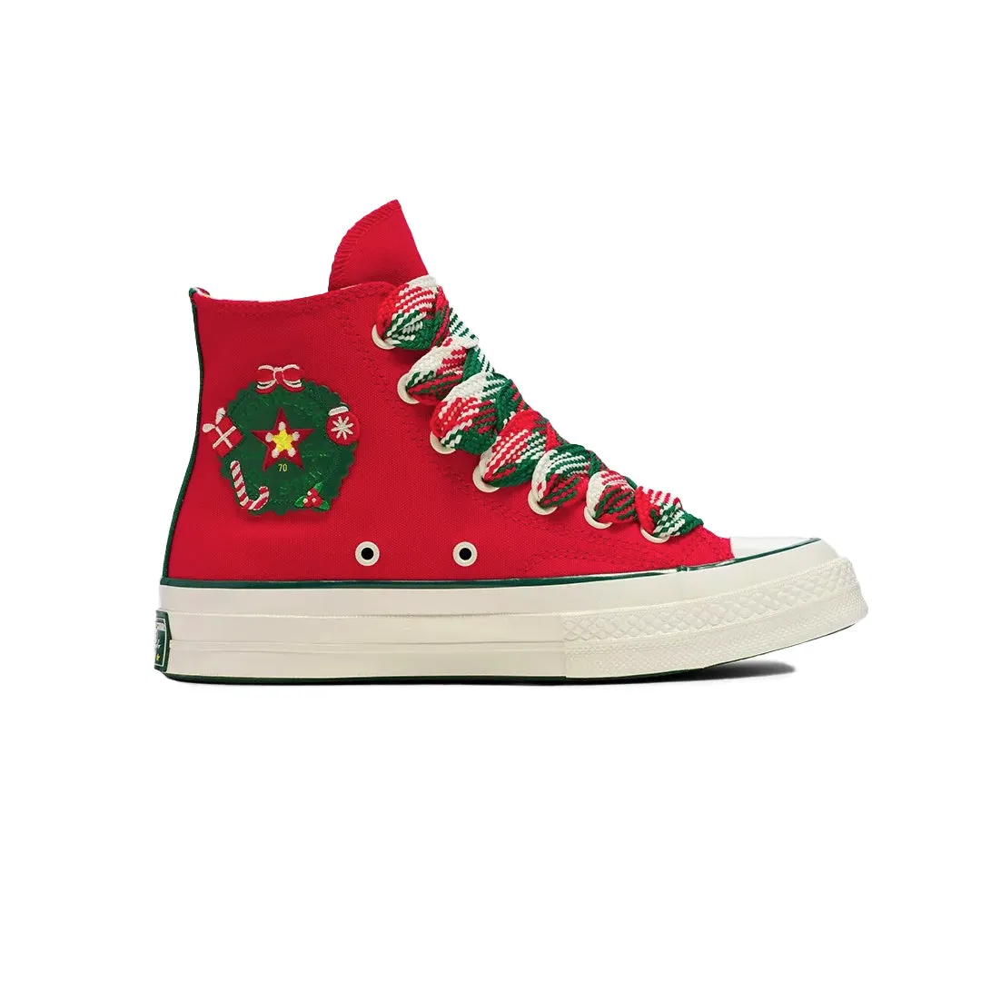 Converse -  Unisex Chuck 70 X-Mas Gingerbread & Knit Sock High Top Shoes (A12454C) Eco Friendly Backpacking Trip Vintage Mood