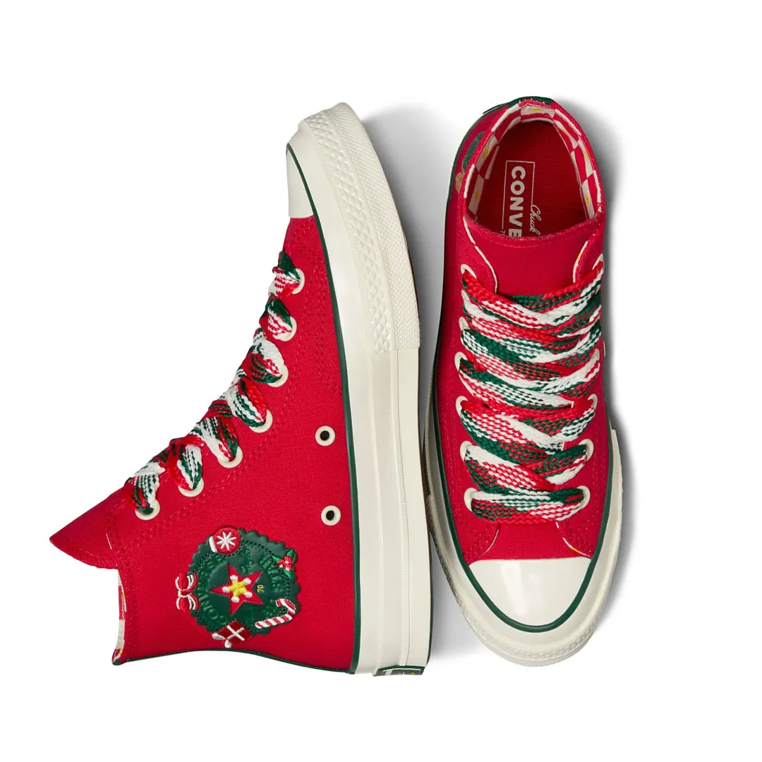 Converse -  Unisex Chuck 70 X-Mas Gingerbread & Knit Sock High Top Shoes (A12454C) Foot Ease