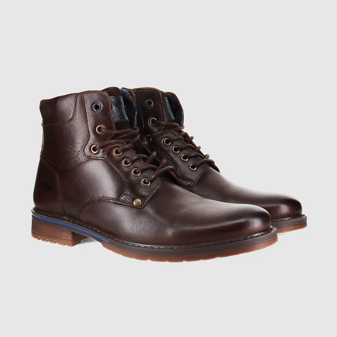 Flexible Frame Trail Exploration Panama Lace Up Boots Dark Brown