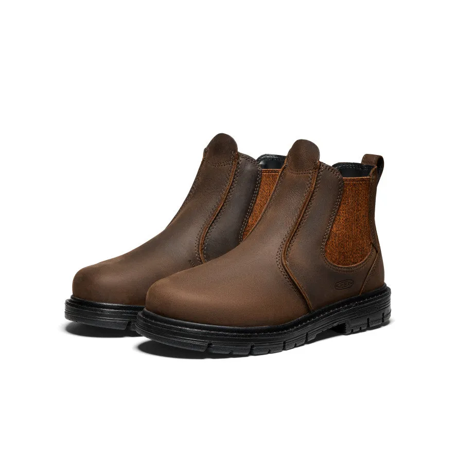 Smooth Surface Women's San Jose Chelsea 90 Heel Boot (Aluminum Toe)  |  Cascade Brown/Black