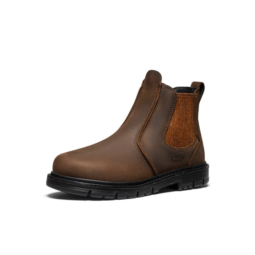Elegant Women's San Jose Chelsea 90 Heel Boot (Aluminum Toe)  |  Cascade Brown/Black