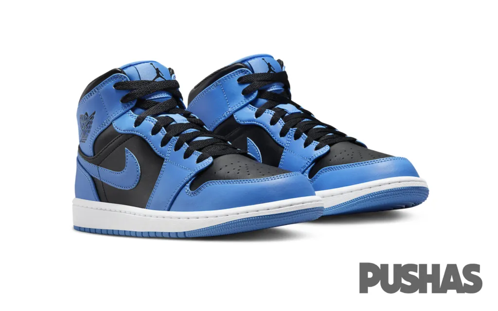 Wide Base Air Jordan 1 Mid 'University Blue Black'