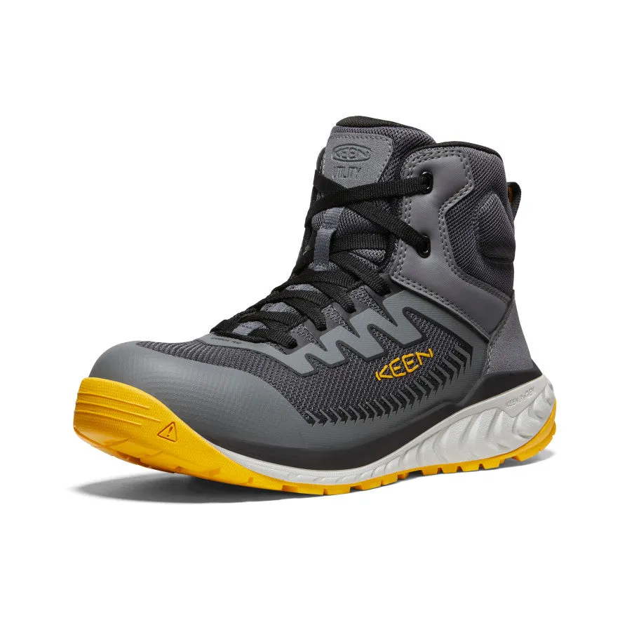 Practical Function Reinforced toe Men's Arvada Mid Work Sneaker (Carbon Toe)  |  Black/Keen Yellow