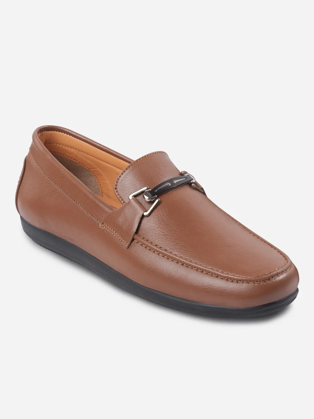 Green Core Men's Tan Moc Toe Buckle Loafer (IX4117)