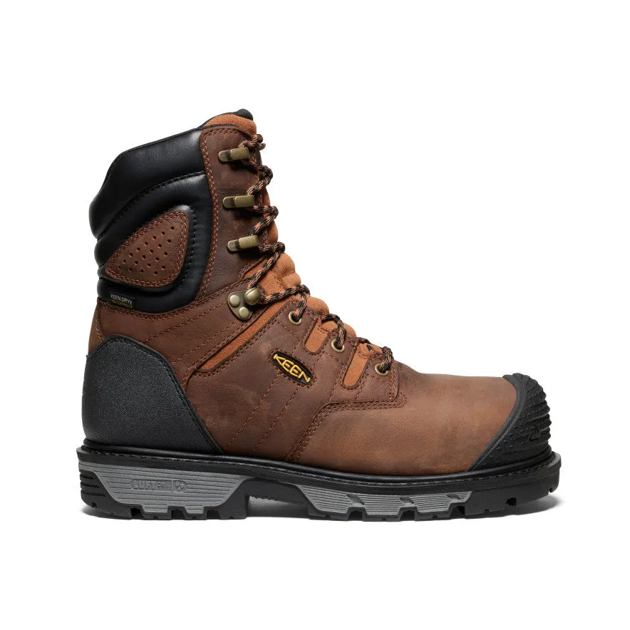 Men's Camden 8" Insulated Waterproof Boot (Carbon Toe)  |  Leather Brown/Black Anti Slip Sole QuickDry