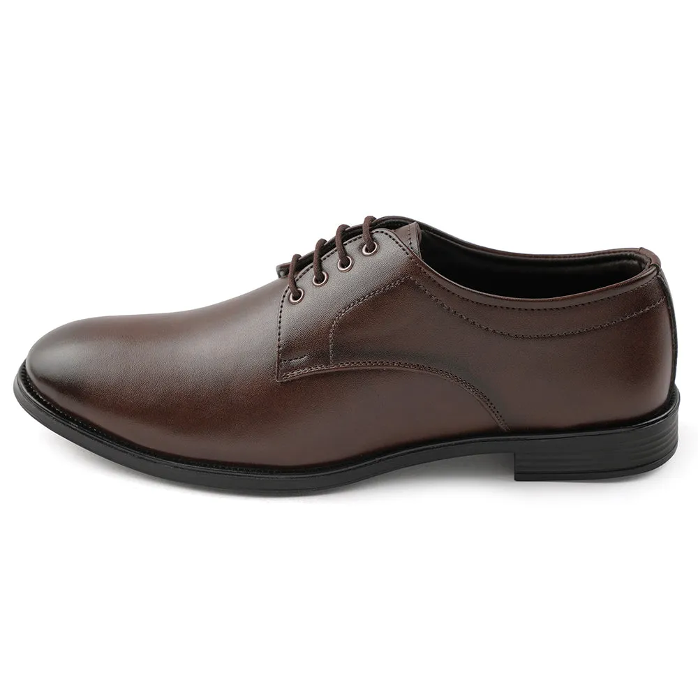 Fortune Brown Lacing Formal Oxford Shoes For Men HML-11E By Liberty Glossy Edge
