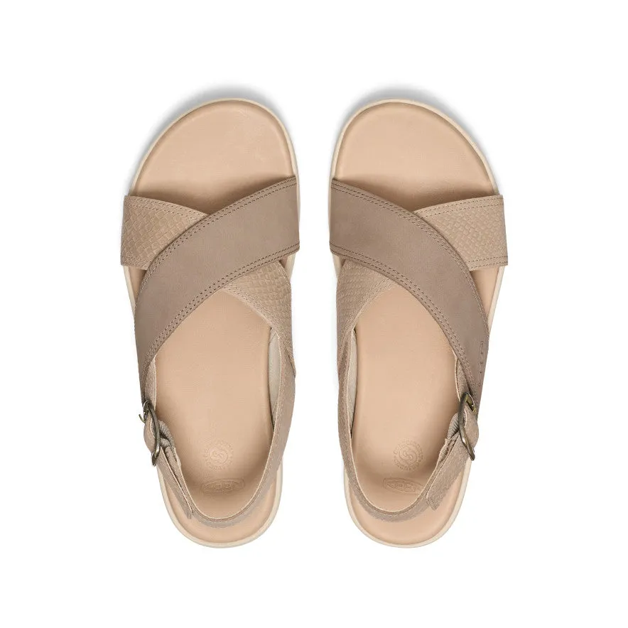 Women's Elle Luxe Cross Strap Sandal  |  Plaza Taupe/Brindle Ergonomic Lasting Tough Build