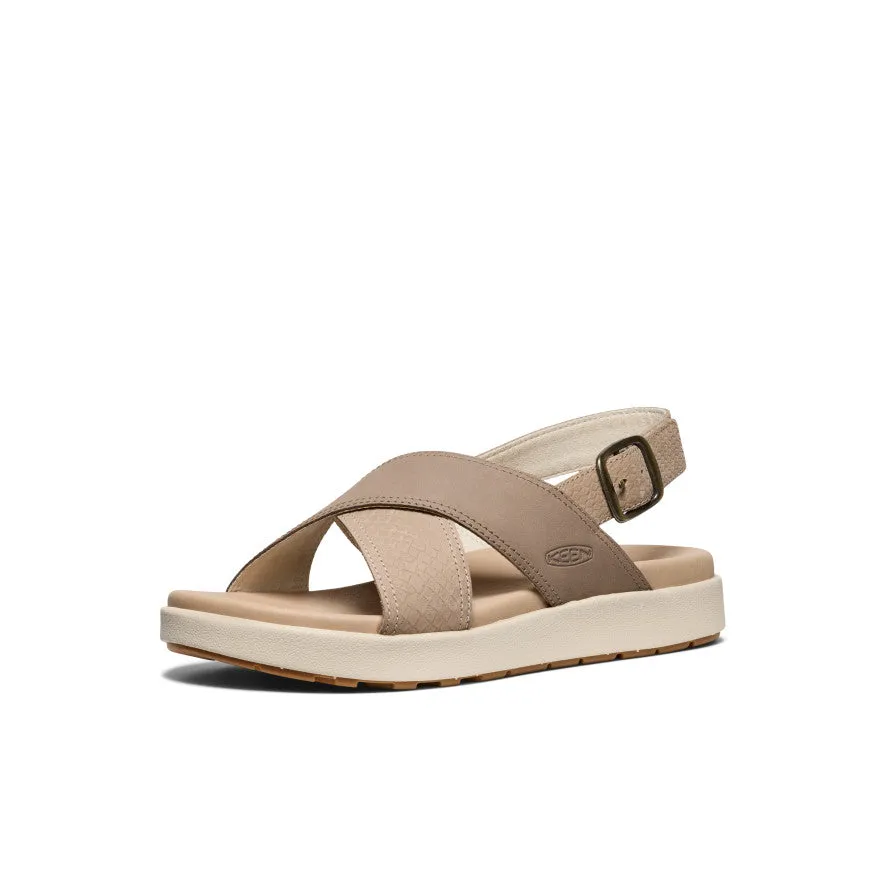 Women's Elle Luxe Cross Strap Sandal  |  Plaza Taupe/Brindle Comfort Strapping