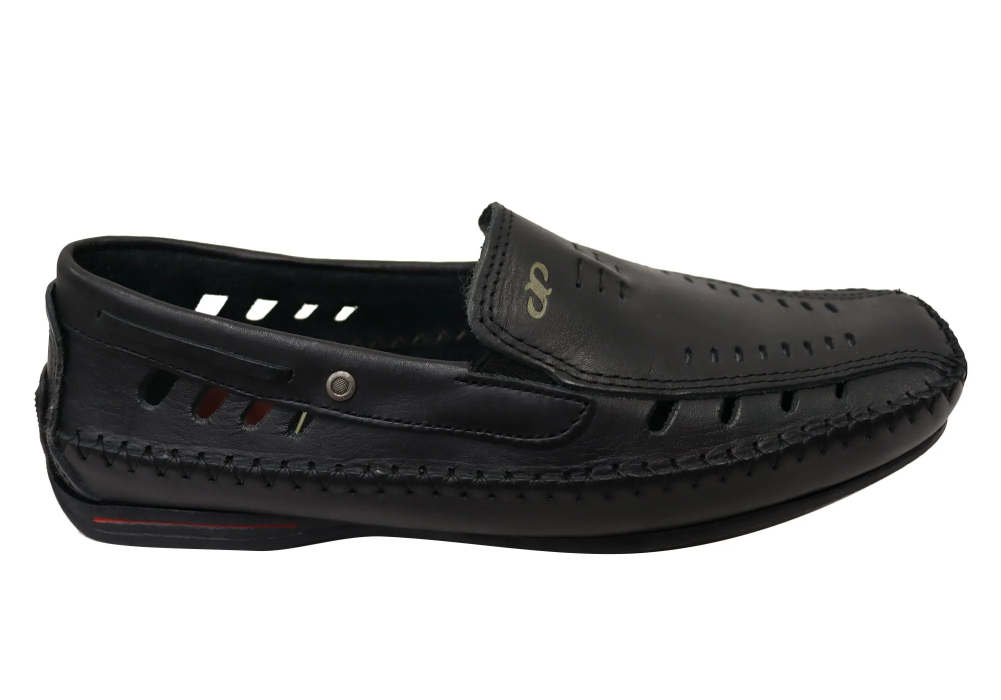 Pegada Nigel Mens Comfortable Leather Loafers Shoes Made In Brazil Drive Friendly Trail Hike