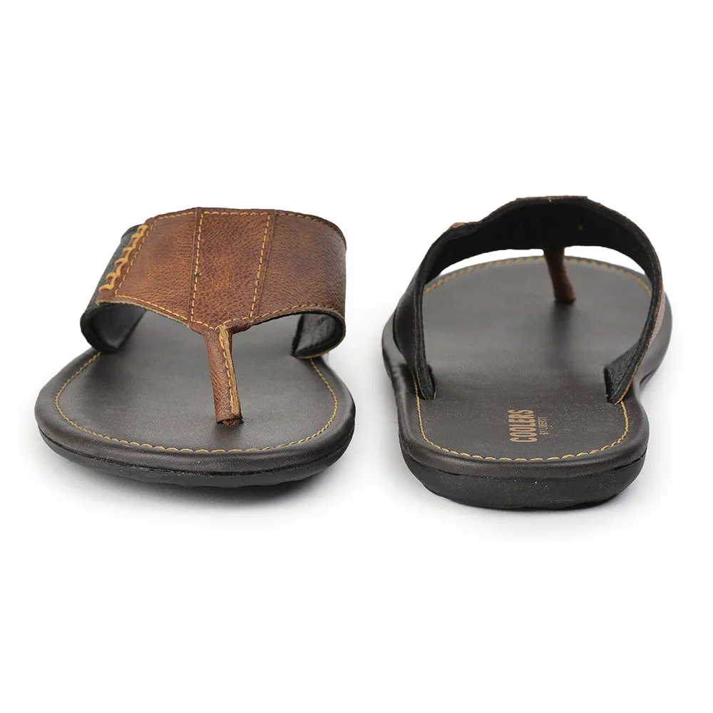 Coolers Casual Tan Slippers For Men AVN-13 By Liberty Artisan Made