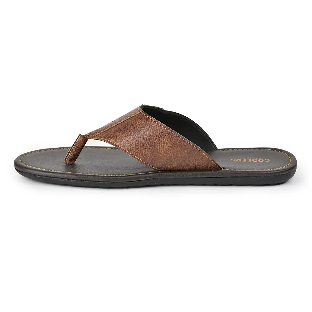 Coolers Casual Tan Slippers For Men AVN-13 By Liberty Height Boost