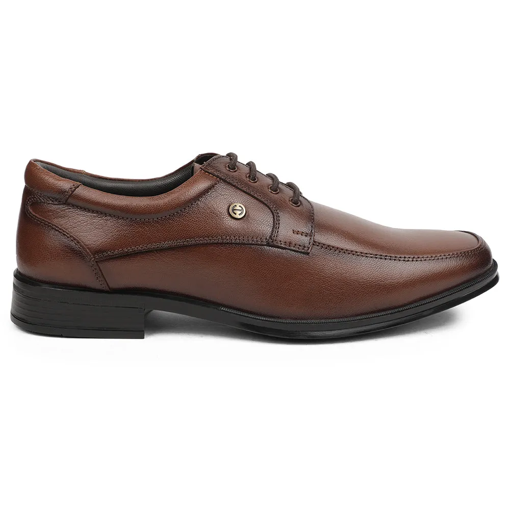 Healers Brown Formal Lacing Derby Shoes For Men UDL-9 By Liberty Soft Touch Leather Finish
