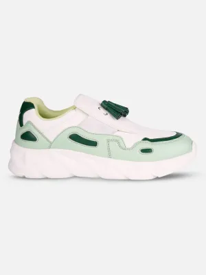 All Around Wear Women's White/Green All Seasons Wearing Sneakers (IU1004)