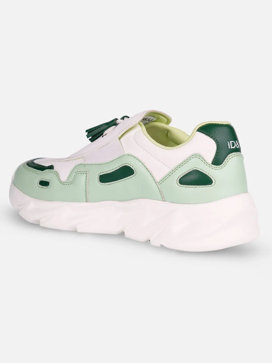 All Day Comfort Technology Comfortable Women's White/Green All Seasons Wearing Sneakers (IU1004)