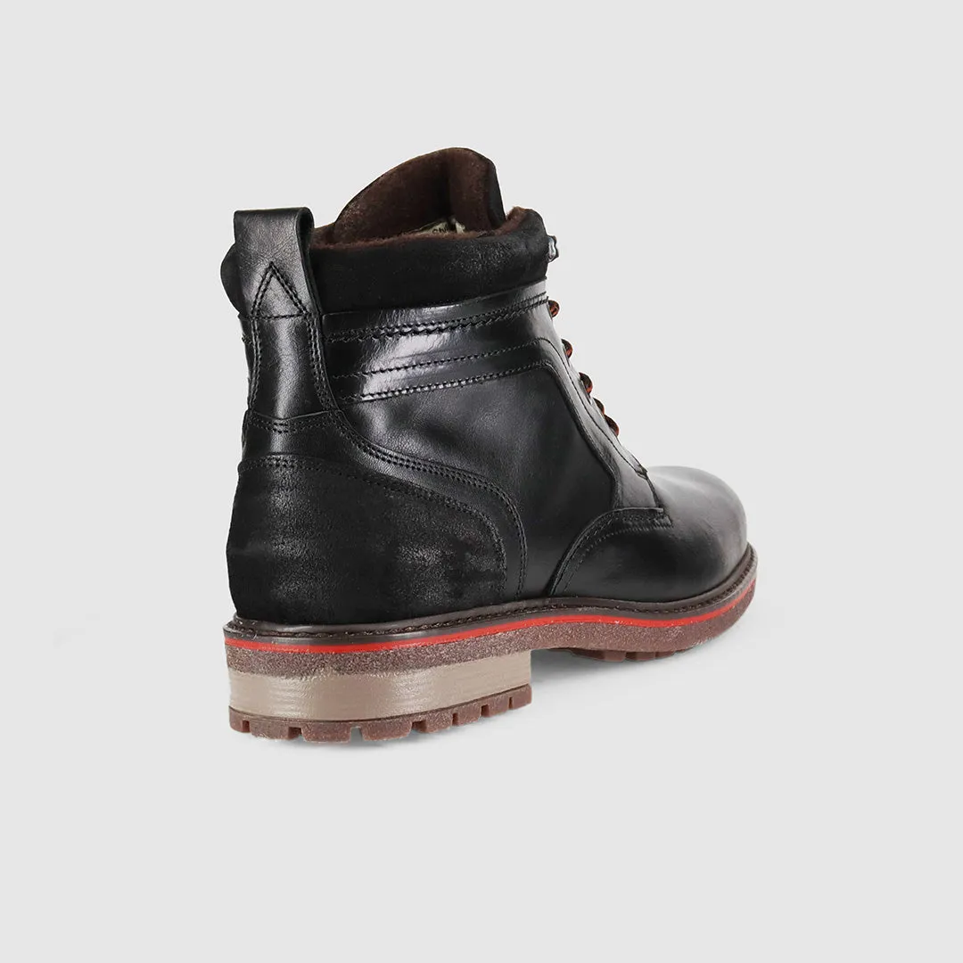 Redback Lace Up Boots Black Run Errand Soft Lining
