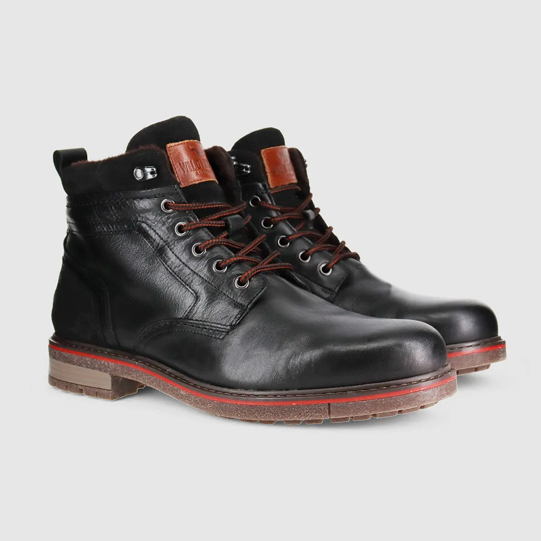 Redback Lace Up Boots Black Rugged Built All Day Worker