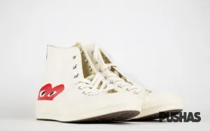 Comme des Garcons Play x Chuck Taylors High Top - Milk (2019) Ankle wrap Chic Cool