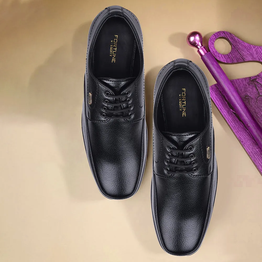 Wide fit Stitched Seams Fortune Black Formal Lacing Derby Shoes For Men HOL-131E By Liberty