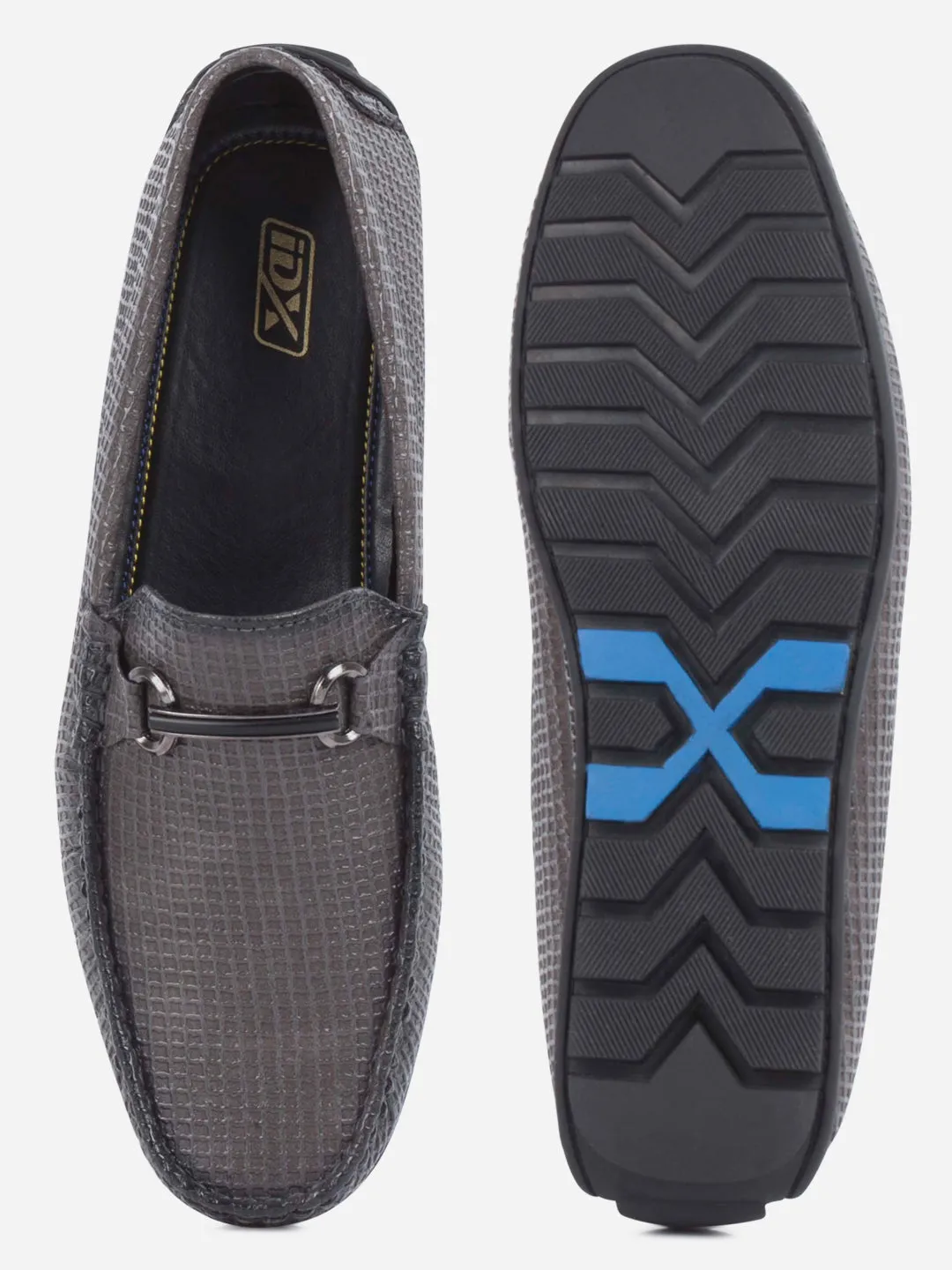 Men's Grey Moc Toe Casual Loafer (IX4108) Freeze Grip Eco Friendly Minimalist Fans