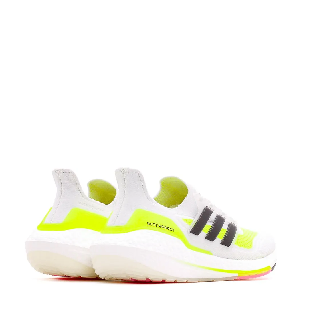Adidas Running Women Ultraboost 21 White Black Yellow FY0401 Summer Base