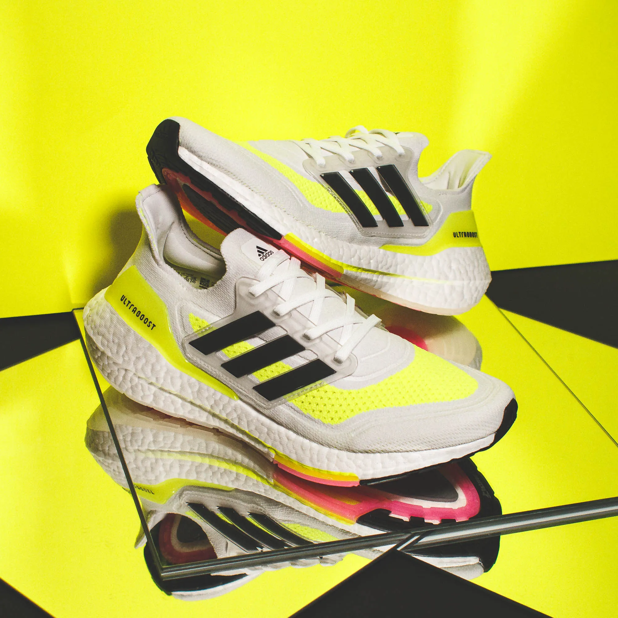 Easy To Clean Adidas Running Women Ultraboost 21 White Black Yellow FY0401