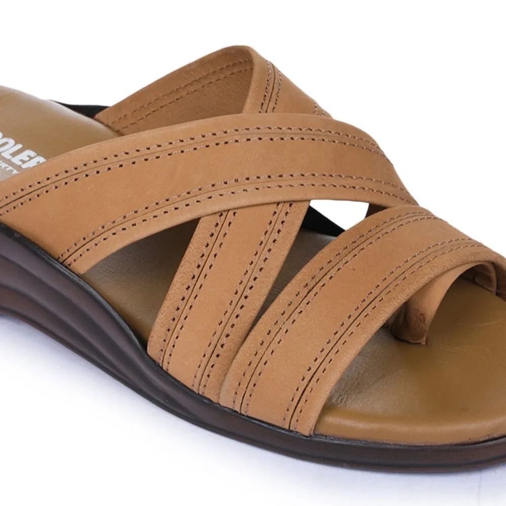 Short Trip Coolers Casual Brown Slippers For Men 7123-61 By Liberty